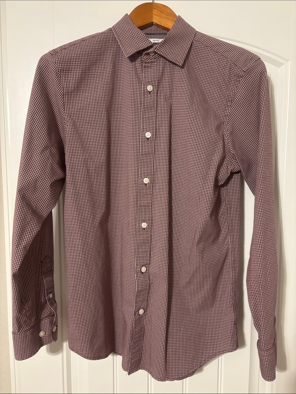 Old Navy The Signature Shirt Slim Fit Built-In Flex Checkered Cotton Shirt Size